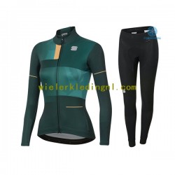 Wielershirt Lange Mouw en Fietsbroek Lang Winter 2021 Sportful Leaf Dame N002