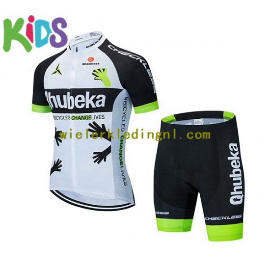Wielershirt en Kort Fietsbroek 2021 Team Qhubeka Kind N001