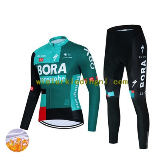 Wielershirt Lange Mouw en Fietsbroek Lang Winter 2022 Bora-Hansgrohe Heren N001