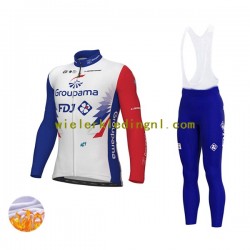 Wielershirt Lange Mouw en Lange Koersbroek Winter 2022 Groupama-FDJ Heren N001