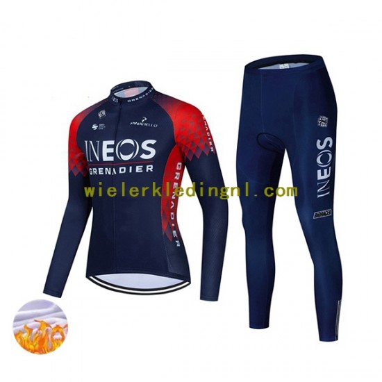 Wielershirt Lange Mouw en Fietsbroek Lang Winter 2022 Ineos Grenadiers Dame N001