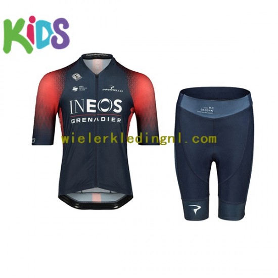Wielershirt en Kort Fietsbroek 2022 Ineos Grenadiers Kind N001