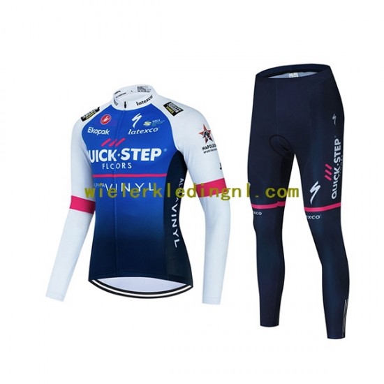 Wielershirt Lange Mouw en Fietsbroek Lang 2022 Quick-Step Alpha Vinyl Team Heren N001