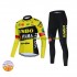 Wielershirt Lange Mouw en Fietsbroek Lang Winter 2022 Team Jumbo-Visma Dame N001
