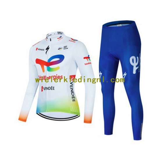 Wielershirt Lange Mouw en Fietsbroek Lang 2022 Team TotalEnergies Heren N001
