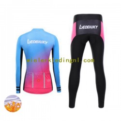 Wielershirt Lange Mouw en Fietsbroek Lang Winter Leobaiky Dame N001