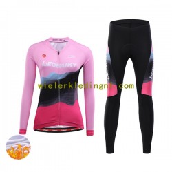 Wielershirt Lange Mouw en Fietsbroek Lang Winter Leobaiky Dame N002