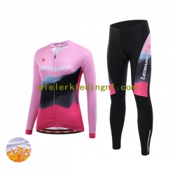 Wielershirt Lange Mouw en Fietsbroek Lang Winter Leobaiky Dame N002