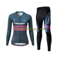 Wielershirt Lange Mouw en Fietsbroek Lang Leobaiky Dame N004