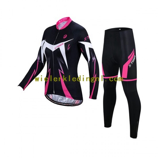 Wielershirt Lange Mouw en Fietsbroek Lang X-Tiger Dame N001
