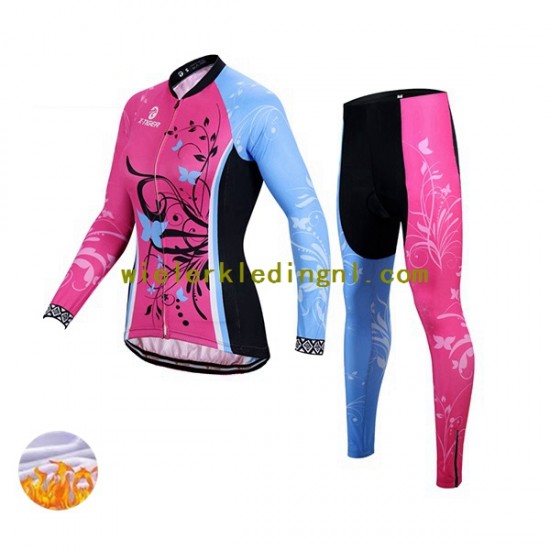 Wielershirt Lange Mouw en Fietsbroek Lang Winter X-Tiger Dame N003